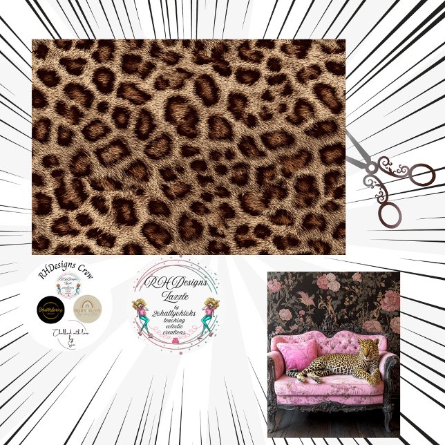 Papel De Seda Textura de falso decoupage de estampado de leopard (Subido por el creador)