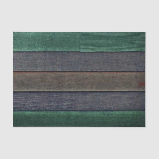 Papel De Seda Textura de grano de madera marrón gris verde rústi (Anverso)