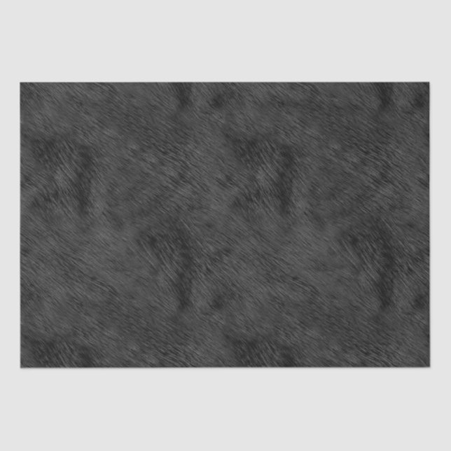 Papel De Seda Textura de la Piel de Oso Negro (Anverso)