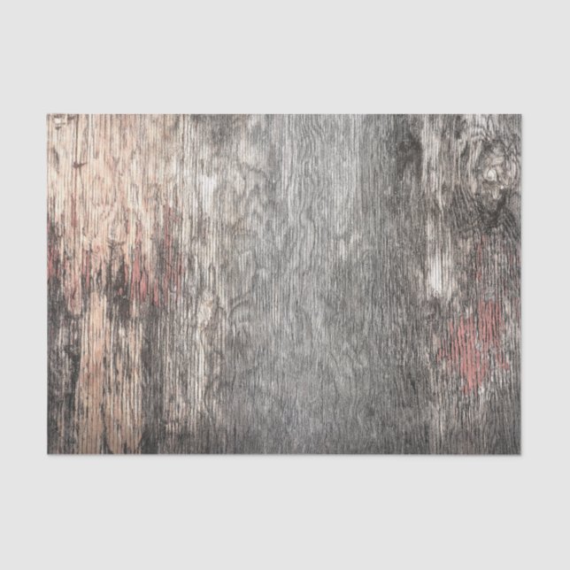 Papel De Seda Textura de madera gris beige rústico campestre (Anverso)