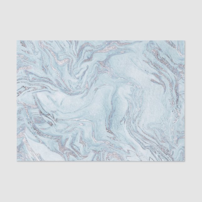 Papel De Seda textura de piedra de mármol azul pastel (Anverso)