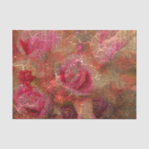 Papel De Seda Textura de Sepia marrón de Moda rosa floral vintag