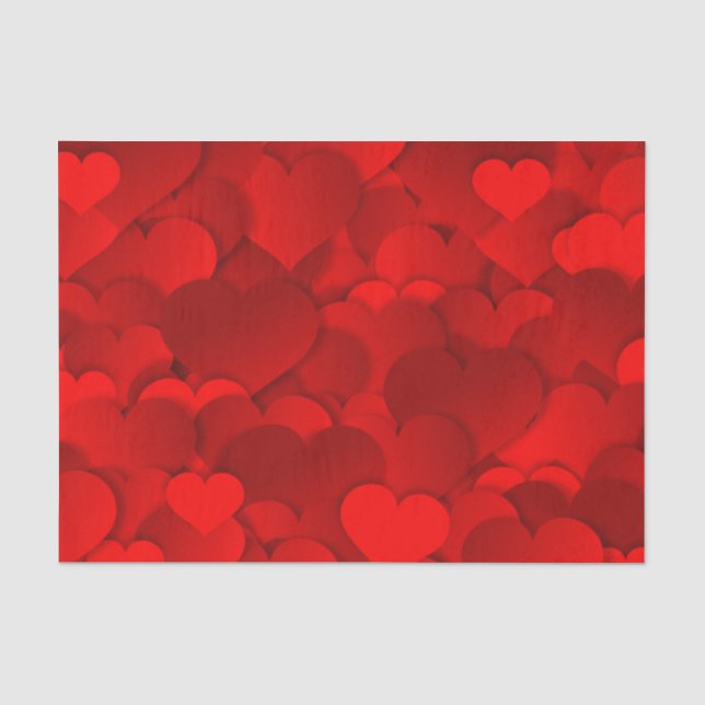 Papel De Seda Textura del corazón rojo (Anverso)