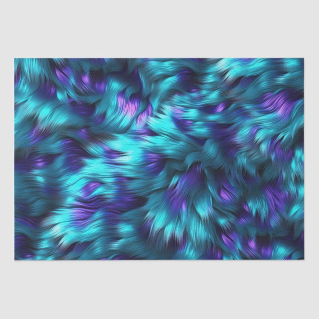 Papel De Seda Textura divertida de piel de monstruo falsa azul y (Anverso)