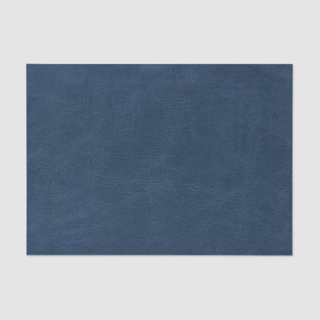 Papel De Seda Textura falsa de cuero azul (Anverso)