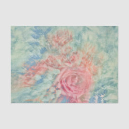 Papel De Seda Textura Floral Vintage Rosa Azul Teal