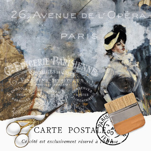 Papel De Seda Textura Rústica Antigua Decoupage Victoriano París