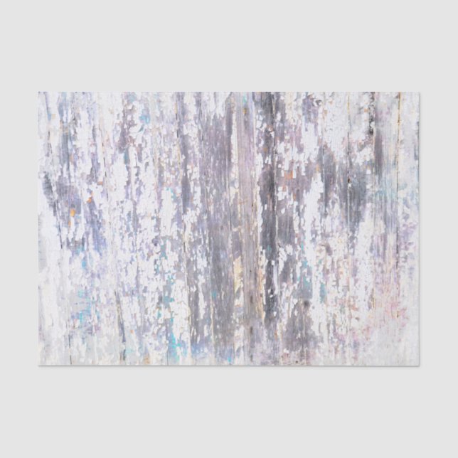 Papel De Seda Textura rústica campestre de grano de madera blanc (Anverso)