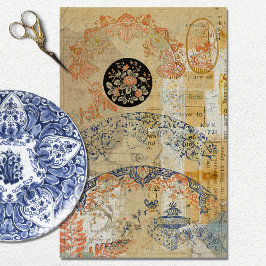 Papel De Seda Textura rústica vintage Diseño francés