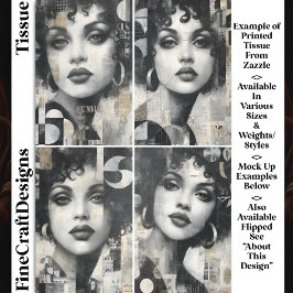 Papel De Seda Textura urbana Retratos modernos DM4L Decoupage