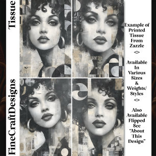 Papel De Seda Textura urbana Retratos modernos DM4R Decoupage