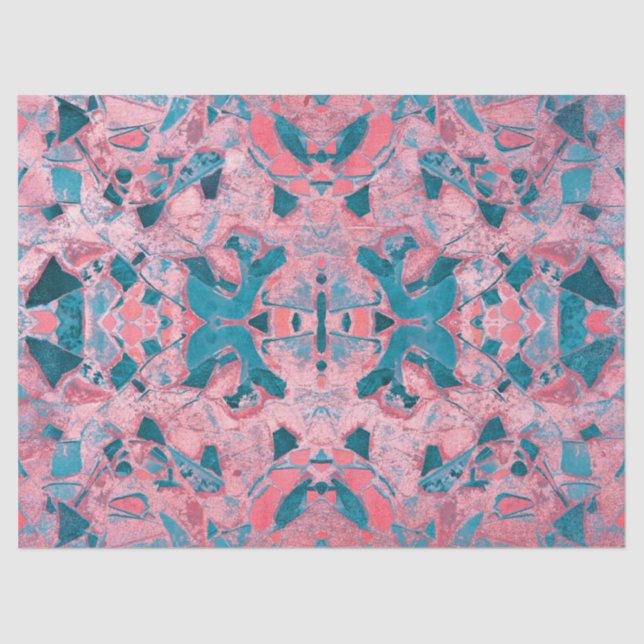 Papel De Seda Textura Verde azulada rosa rosa de Rubor de arte t (Anverso)