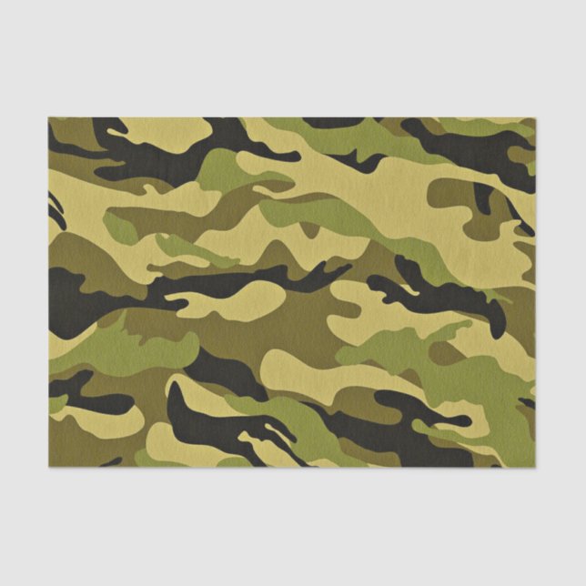 Papel De Seda Textura verde del ejército del camuflaje (Anverso)