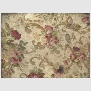 Papel De Seda Textura Vintage Descomposición floral rústica