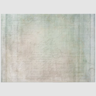 Papel De Seda Textura vintage Tan verde azul Ephemera Desnupació