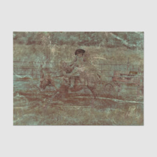 Papel De Seda Textura Western Vintage Rodeo País Caballo Jinete