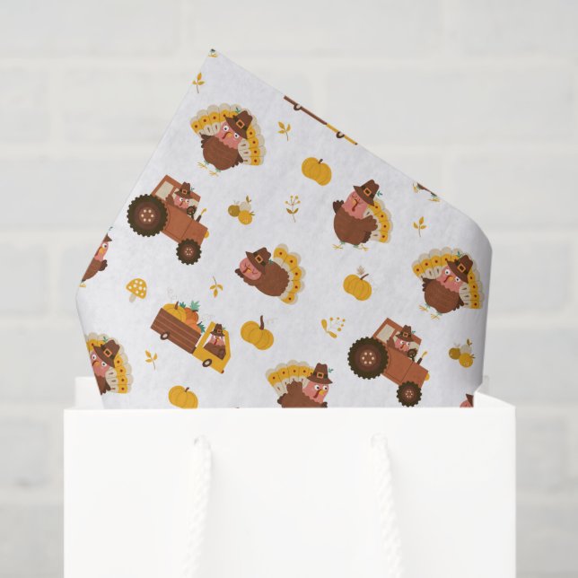 Papel De Seda Thanksgiving Turkeys (Bolsa de regalo)