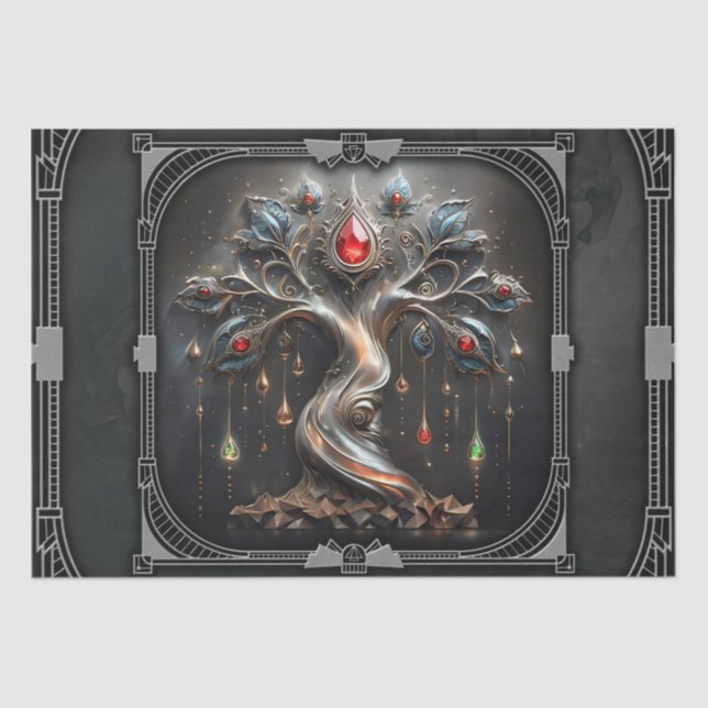 Papel De Seda  The Art Deco Tree of Life design (Anverso)
