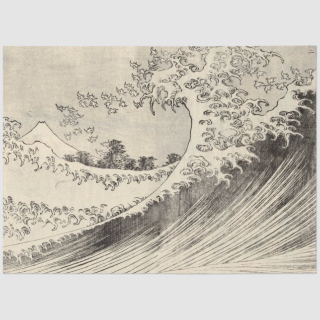 Papel De Seda The Big Wave (de Katsushika Hokusai) (Anverso)