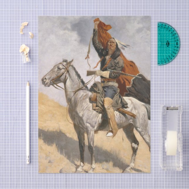 Papel De Seda The Blanket Signal by Frederic Remington (Artesanía)