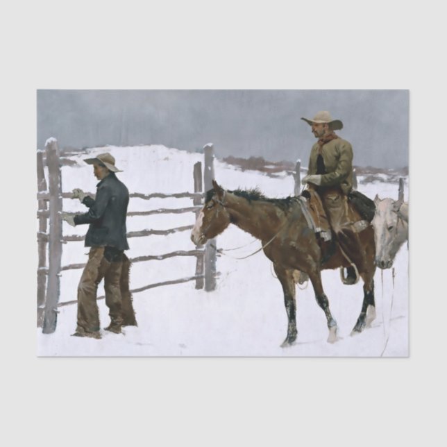 Papel De Seda ”The Fall of the Cowboy” by Frederic Remington (Anverso)