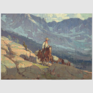 Papel De Seda “The Lone Packer” Arte Occidental por Edgar Payne