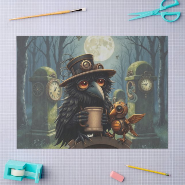 Papel De Seda The raven powered by Coffee  (Artesanía)