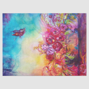 PAPEL DE SEDA THUMBELINA, BAÑERA DE FLORES Y MARIPOSA