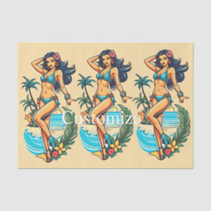 Papel De Seda Thunder_Cove, Chica de playa de Bikini con pelo ne