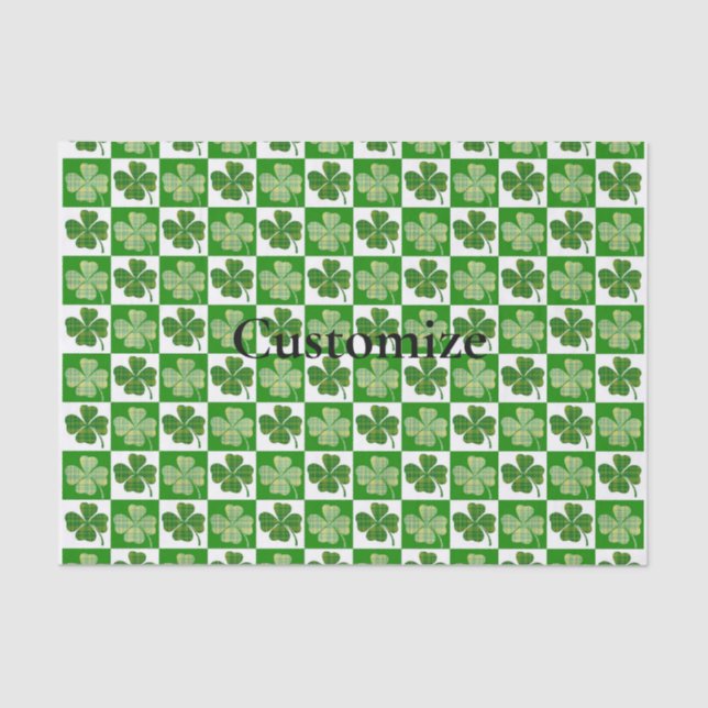 Papel De Seda Thunder_Cove de patrón de Shamrock (Anverso)