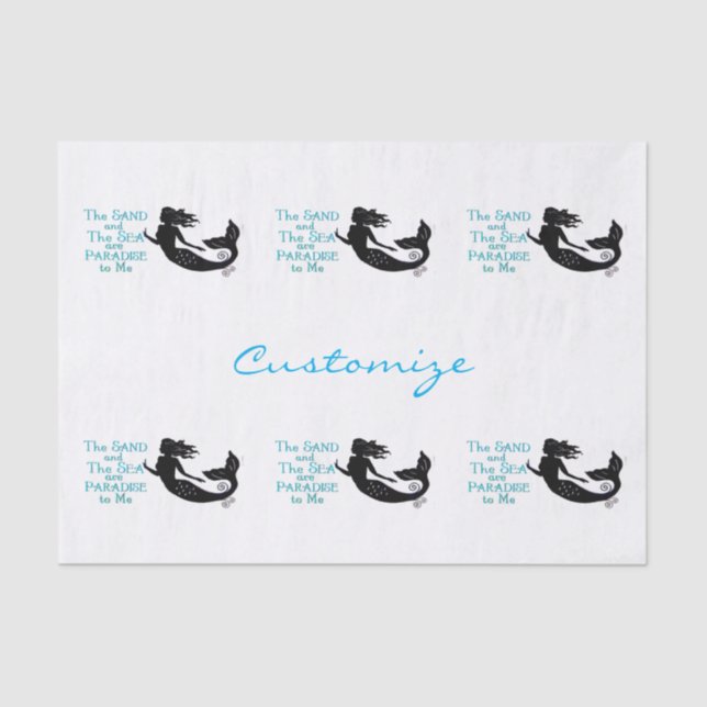 Papel De Seda Thunder_Cove de sirena de arena y playa de mar (Anverso)