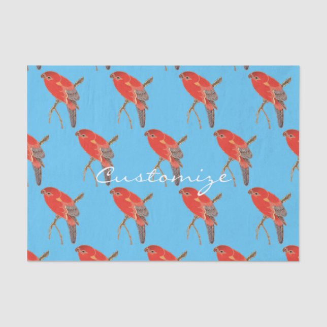 Papel De Seda Thunder_Cove, loro rojo tropical (Anverso)