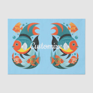 Papel De Seda Thunder_Cove, variedad de peces tropicales