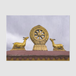 Papel De Seda Tíbet, Lhasa - Rueda Dharma en el templo Jokhang