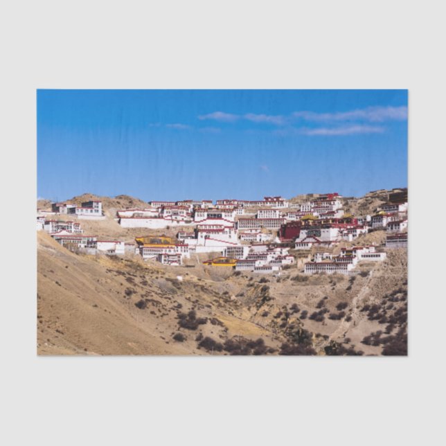 Papel De Seda Tíbet - Monasterio budista de Ganden (Anverso)