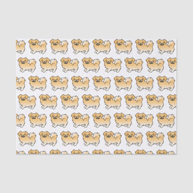 Papel De Seda Tibetano de cervatillo Spaniel Patrón de perro de  (Anverso)