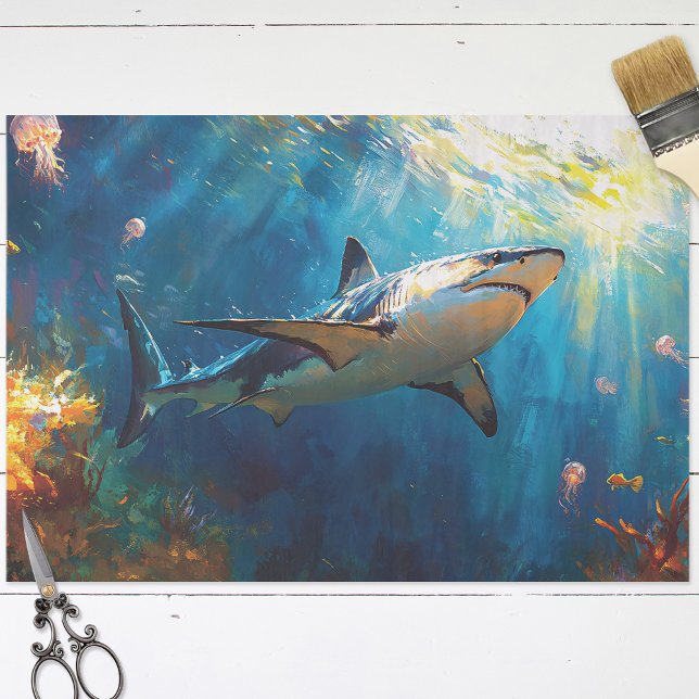 Papel De Seda Tiburón Subacuático Con Depuración De Jellyfish (Subido por el creador)