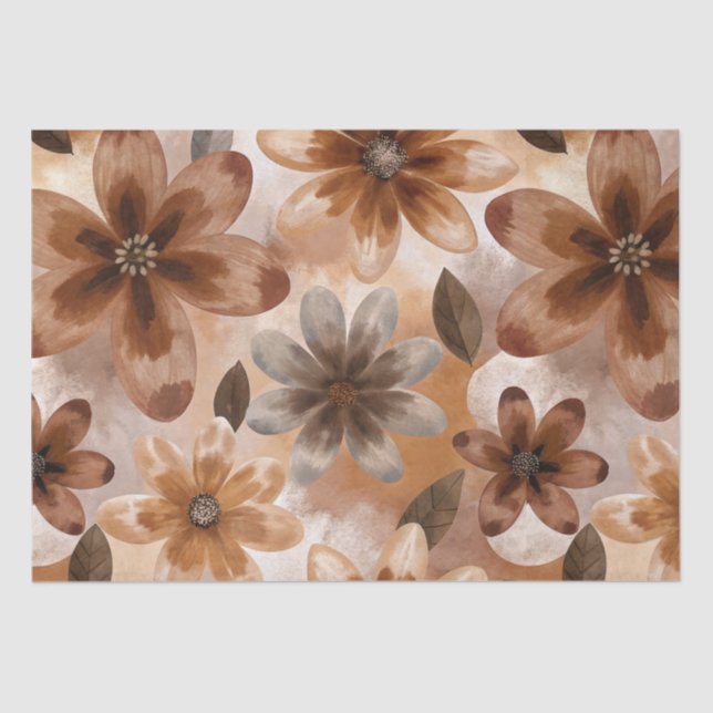 Papel De Seda Tie Dye Autumn Floral (Anverso)