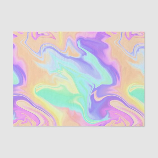 Papel De Seda Tie Dye Swirl Pastel Groovy (Anverso)