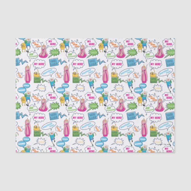 Papel De Seda Tiempo de aventura | Patrón de llamadas de caracte (Anverso)