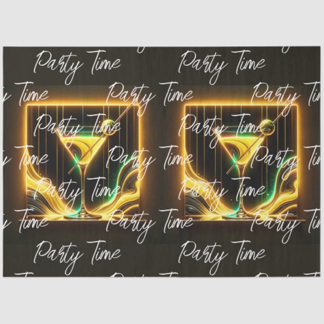 Papel De Seda Tiempo de Fiesta de moda Neon personalizado (Anverso)