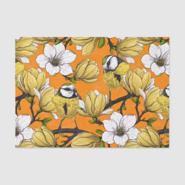 Papel De Seda Tiempo de primavera en amarillo (Anverso)