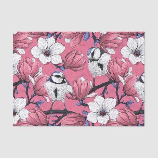 Papel De Seda Tiempo de primavera en rosa (Anverso)