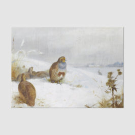 Papel De Seda Tiempos difíciles: perdices y liebre, aves artísti