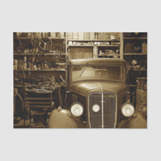 Papel De Seda Tienda de reparación y garaje de coches de época
