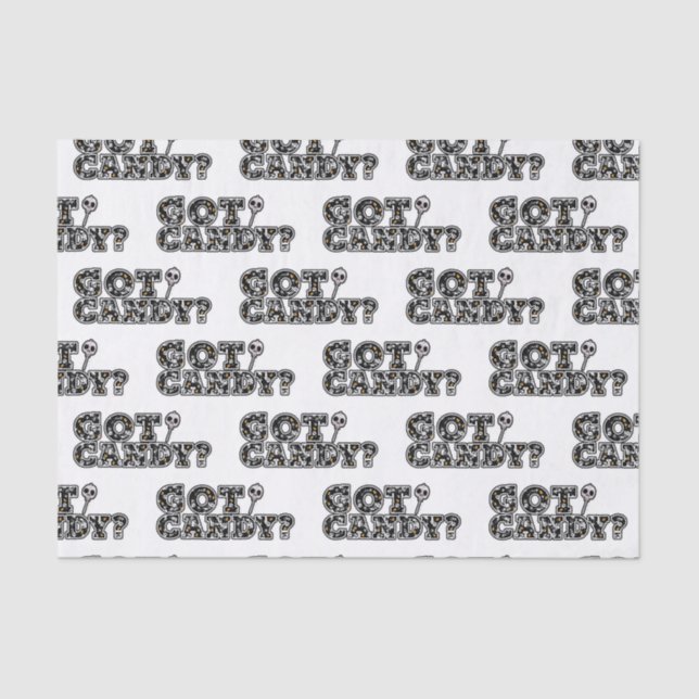 Papel De Seda Tienes Caramelo? Chupeta de Cráneos Negros y Blanc (Anverso)