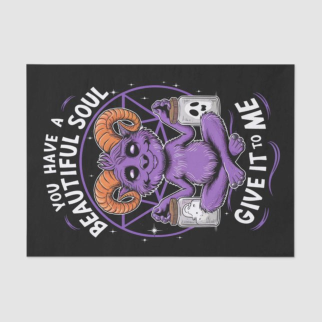 Papel De Seda Tienes un hermoso bofetón satánico de alma (Anverso)