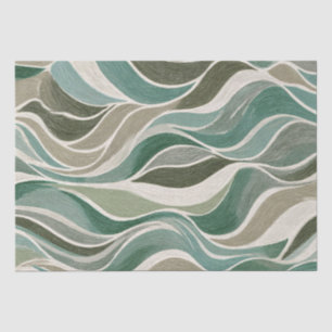 Papel De Seda Tierra Retro Ondulada Suave Salvia Líneas