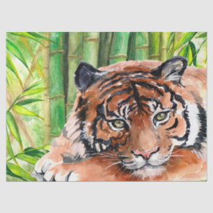 Papel De Seda Tiger Cub Bamboo acuarela