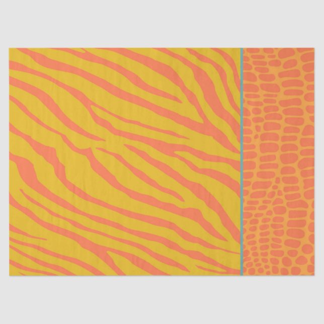 Papel De Seda Tigre animal Imprimir niños niños Diversión tropic (Anverso)